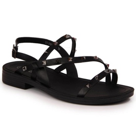 Sandali romani con borchie Potocki W WOL56A nero