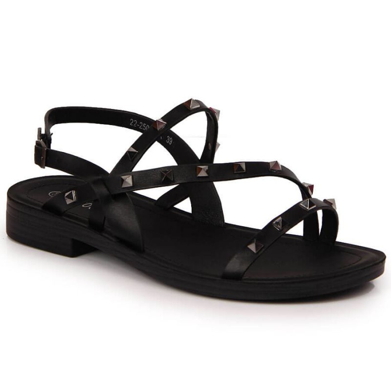 Sandali romani con borchie Potocki W WOL56A nero