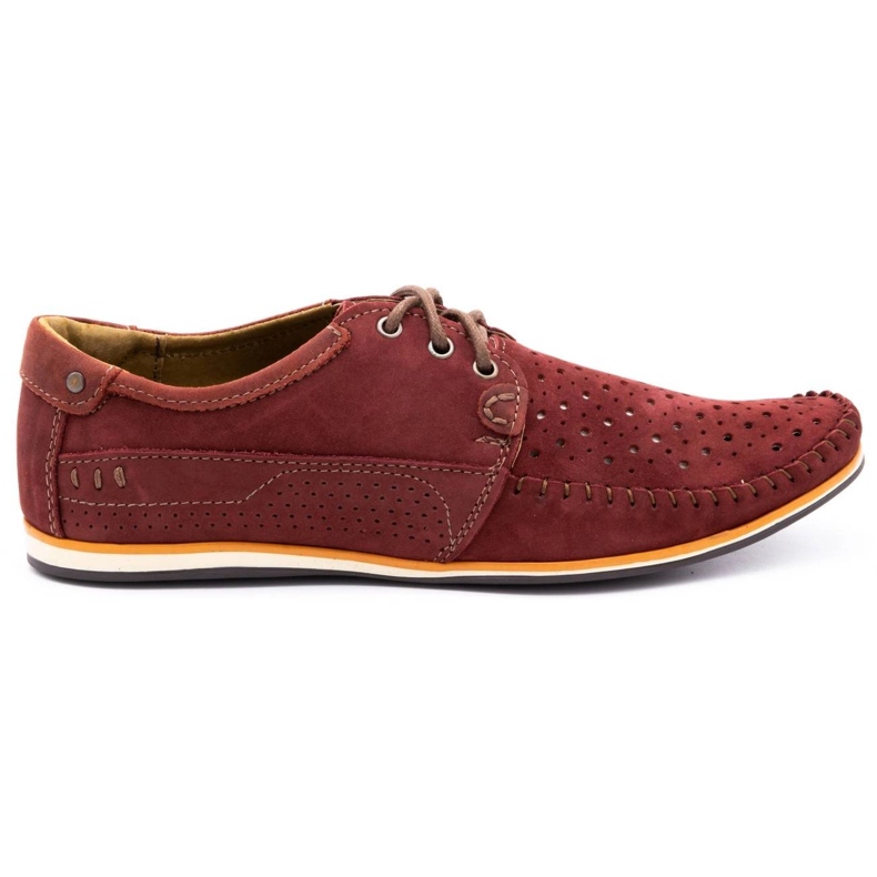 KOMODO Scarpe da uomo mocassini in pelle 875 estate bordeaux rosso