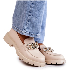 FB1 Mocassini In Pelle Catena Beige Amicable