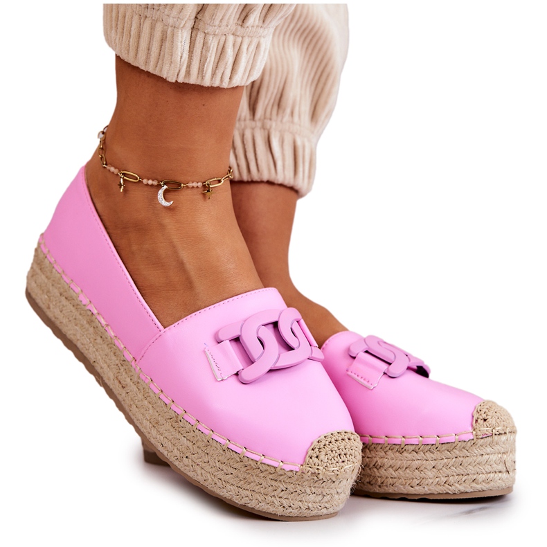 FB2 Espadrillas Classiche Sulla Piattaforma Rosa Julianne