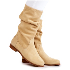 Stivali alti da donna in camoscio Maciejka 05057-07 Giallo