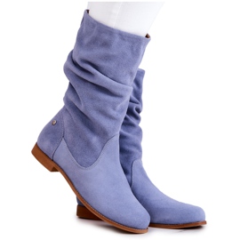 Stivali in camoscio da donna Maciejka 05057-06 Blu