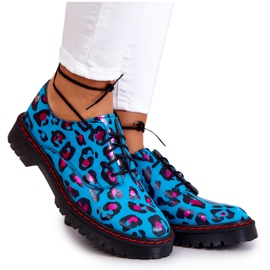 Scarpe Oxford da donna Maciejka 04087-47 in pelle blu multicolore