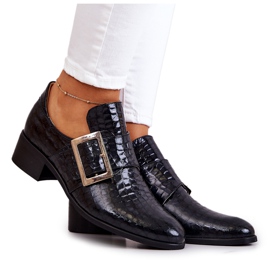 Scarpe In Pelle Con Fibbia Taliya Nera nero