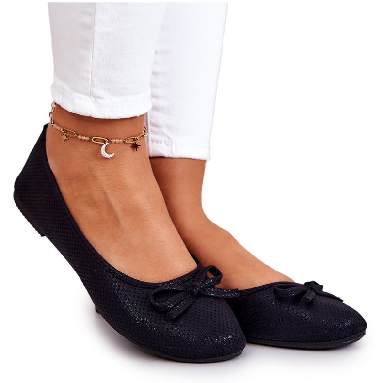 Ballerine classiche da donna, soletta profilata, nero Fimme