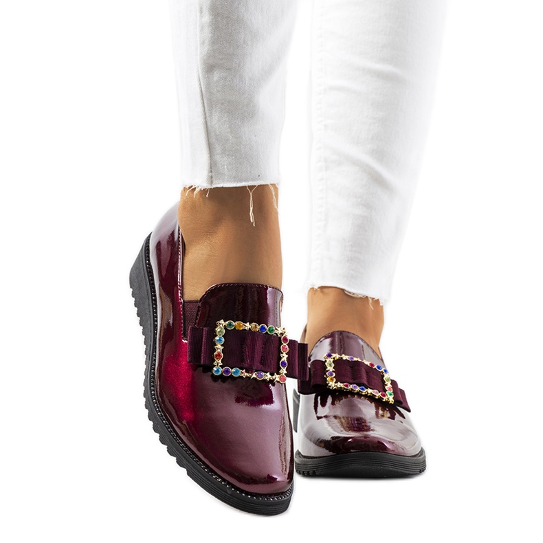 Calzature Kalma laccate bordeaux rosso