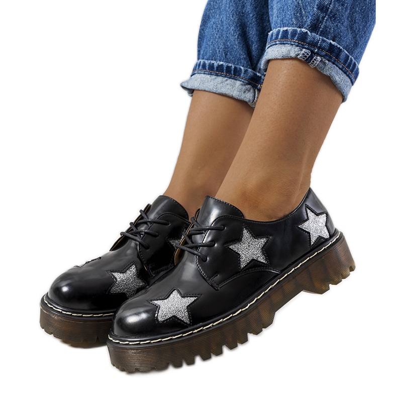 Scarpe nere con stelle Starl nero