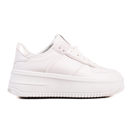 TRENDI Sneakers Alla Moda Su Un'ampia Piattaforma bianca