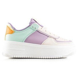 TRENDI Sneakers Alla Moda Su Un'ampia Piattaforma beige multicolore