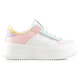 TRENDI Sneakers Alla Moda Su Un'ampia Piattaforma bianca multicolore
