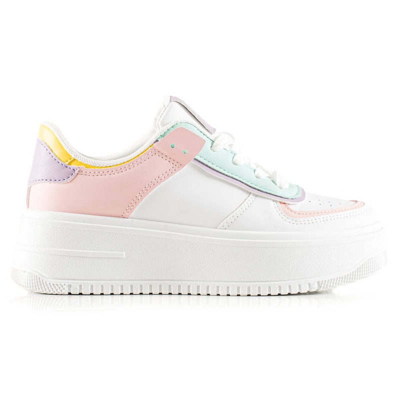 TRENDI Sneakers Alla Moda Su Un'ampia Piattaforma bianca multicolore