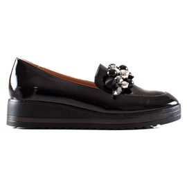 W. Potocki Scarpe slip-on con perle nero