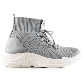 TRENDI Sneakers Grigie Con Un Calzino grigio