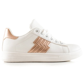 TRENDI Sneakers Con Inserto Dorato bianco