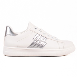 TRENDI Sneakers Con Inserto Argento bianca