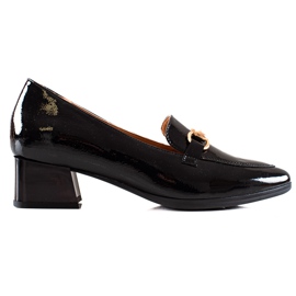 Scarpe con tacco laccate VINCEZA nero