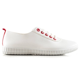TRENDI Sneakers Basse Con Ecopelle bianco