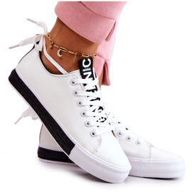 PS1 Sneakers Mikayla da donna in pelle bianca e nera bianco nero