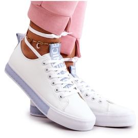 Sneakers da Donna in Pelle Bianche e Blu Mikayla bianco