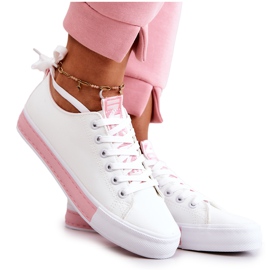 PS1 Sneakers da Donna in Pelle Bianco-Rosa Mikayla