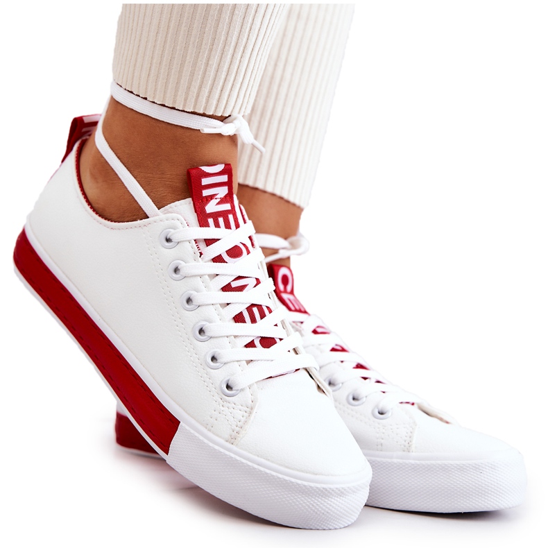 PS1 Sneakers da Donna in Pelle Bianche e Rosse Mikayla bianca rosso