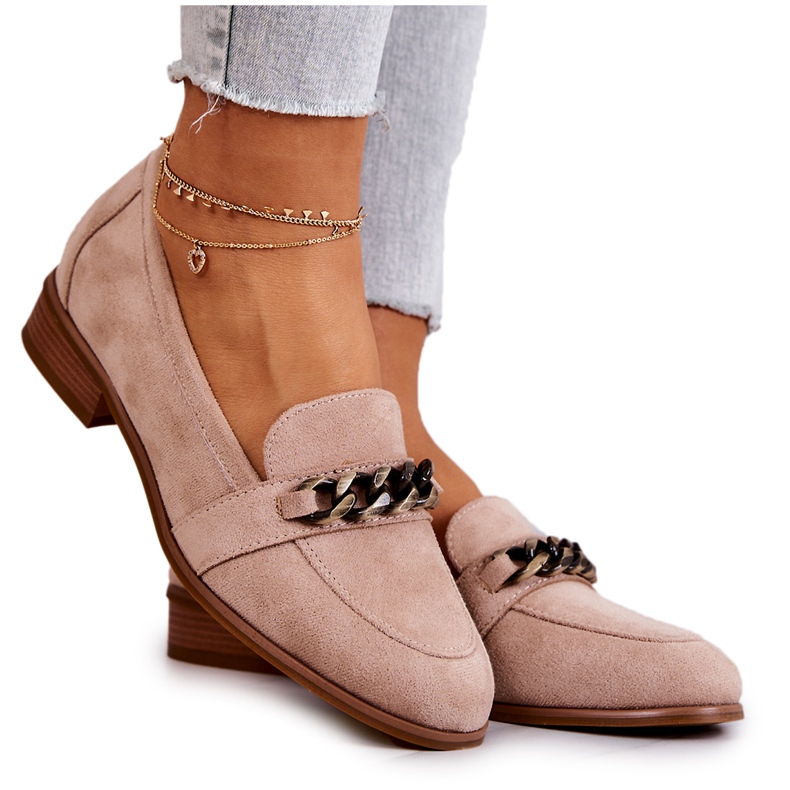 Vinceza Mocassini stringati Yasmin in camoscio beige