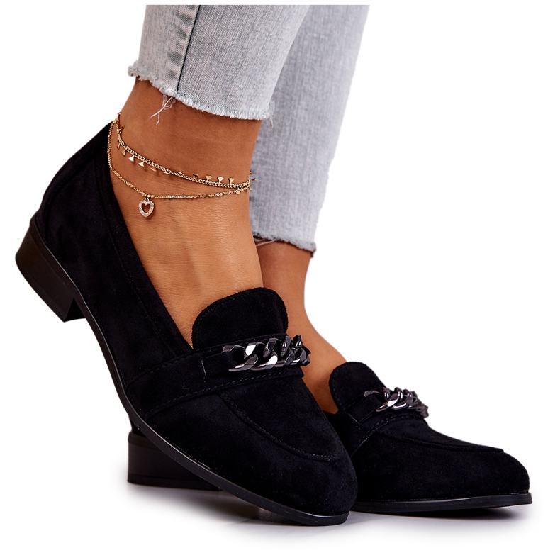 Vinceza Mocassini Yasmin in camoscio nero