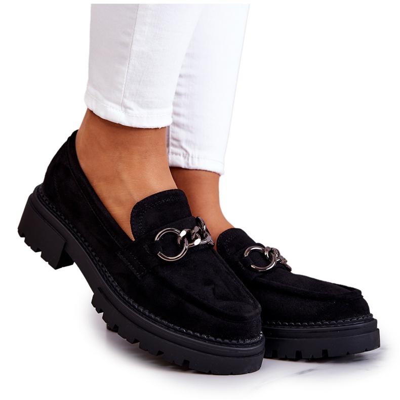 Mocassini da donna in camoscio La.Fi Black Willows nero