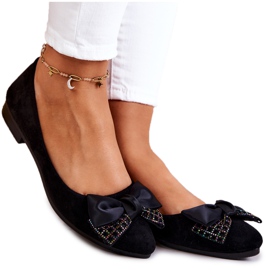 PE1 Ballerina classica nera con fiocco Grayson nero