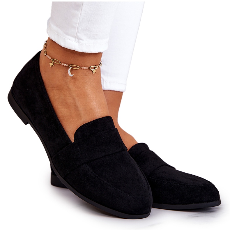 PE1 Mocassini Jayden in camoscio nero con cintura