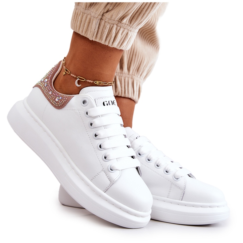 Scarpe sportive da donna GOE JJ2N4051 bianche e rosa bianca