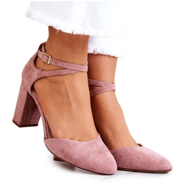 Décolleté In Pelle Scamosciata Su Un Pilastro Sergio Leone SK851 Rosa