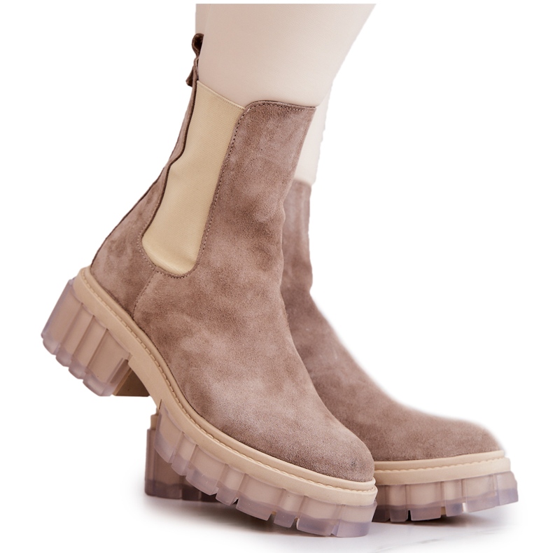 PA2 Stivaletti Eliann da donna in camoscio beige