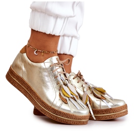 Maciejka 04550-25 Scarpe in pelle dorata d'oro