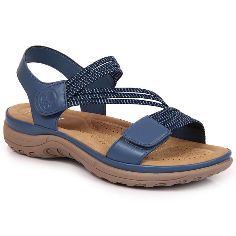 Sandali con velcro Rieker W V8873-14 blu