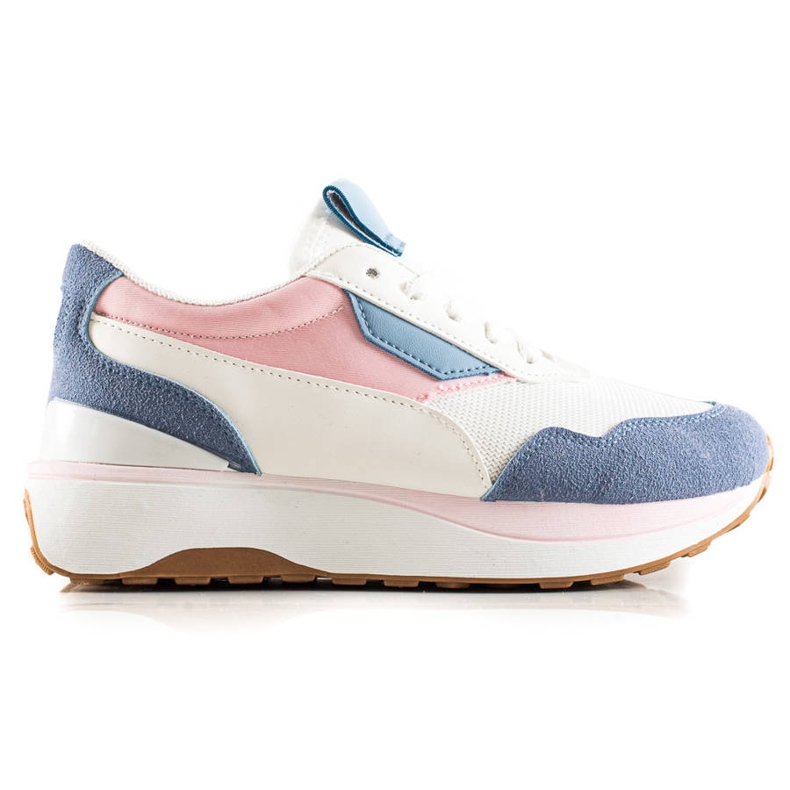 TRENDI Sneakers colorate sulla piattaforma bianca blu rosa