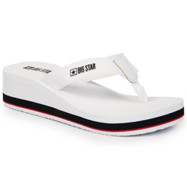 Infradito sul tacco a zeppa Big Star W JJ274A333 bianco bianca