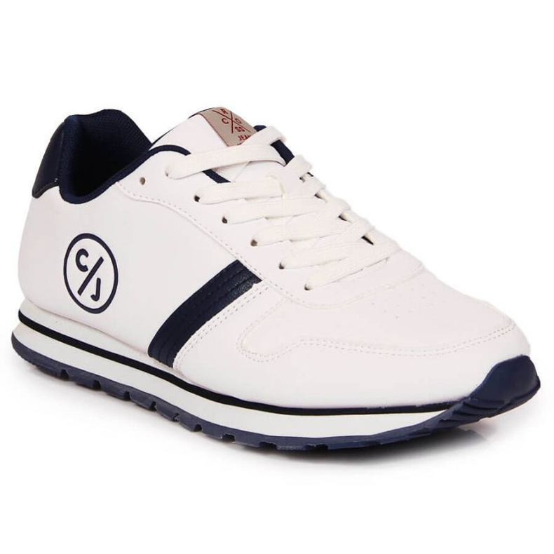 Scarpe sportive bianche Cross Jeans W JJ2R4021C bianca blu navy