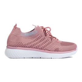 Scarpe sportive stringate rosa