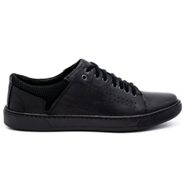Olivier Scarpe casual da uomo in pelle 933MP nere nero