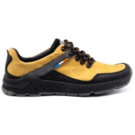 Olivier Scarpe da trekking da uomo in pelle 292GT gialle giallo