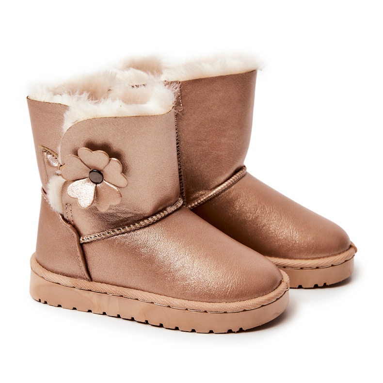 FR1 Doposci per bambini Golden Bianca con fiore d'oro