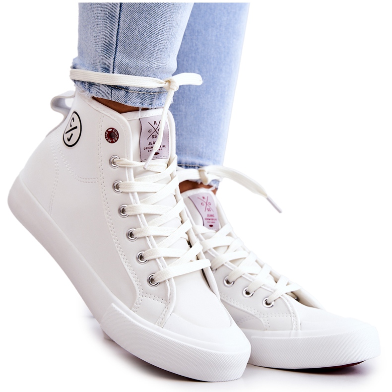 Donna High Cross Jeans JJ2R4056C Sneakers bianche bianca