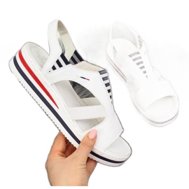 Sandali con zeppa Rieker W V02Y5 bianchi bianco