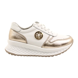 Scarpe sportive da donna legate Filippo DP3547/22 WH GO Bianche bianco d'oro