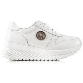Scarpe sportive da donna legate Filippo DP3547/22 WH Bianche bianco argento