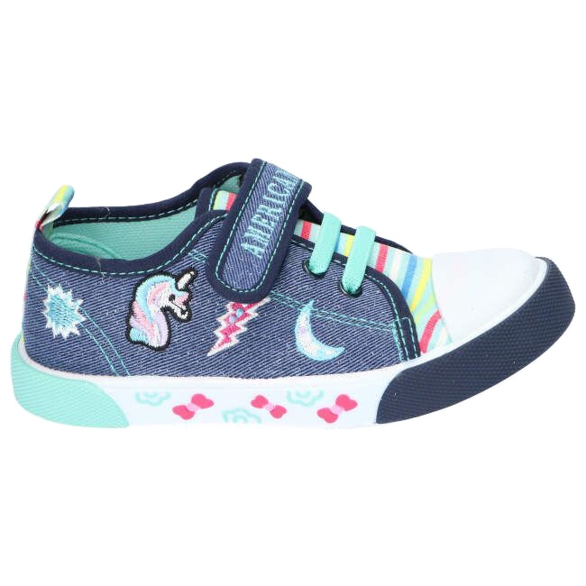 American Club Sneaker in velcro Sneaker American Ten14/22 Jeans Inserto in pelle blu