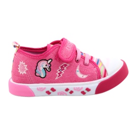 American Club Sneaker in velcro American Ten17/22 Inserto in pelle rosa