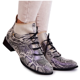 Stivali da donna Stivali in pelle scamosciata con serpente Maciejka 04744-03 Beige